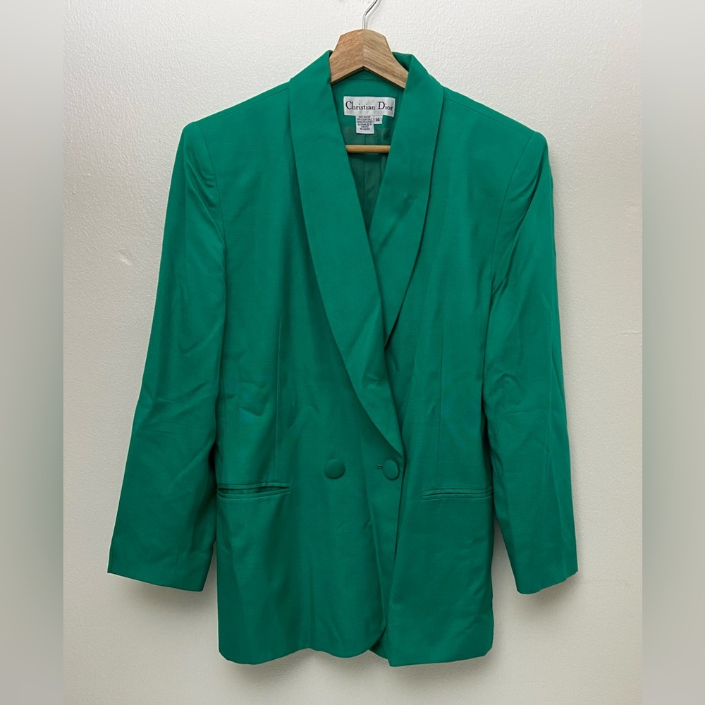 Dior Emerald Green Blazer Structured Tailored Design